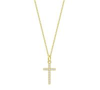 Collana Donna Lotus Silver LP3066-1/2 In Argento Dorato Con Croce E Zirconi