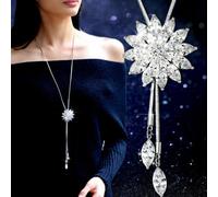 Collana DONNA Lunga fiocco di Neve ricoperto di STRASS Lunga Gioielli moda KEOSS
