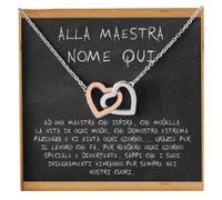 Collana Donna Maestra Regalo Insegnante Argento Idee Regali per lei Dedica Natale Fine anno scuola - Cofanetto con DEDICA incluso (Oro - Maestra Pers)