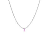 Collana Donna Marlù Sparkles 31CN0001-LF in Acciaio Silver Snake con Zircone Rosa