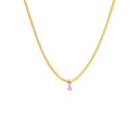 Collana Donna Marlù Sparkles 31CN0001G-LF in Acciaio Pvd Oro Snake con Zircone Rosa