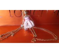 COLLANA DONNA MOD. LE CAROSE BAMBOLINA VESTITINO METALLO COLOR ARGENTO DORATO