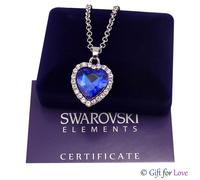 Collana donna oro bianco Swarovski Elements originale G4L cristalli cuore oceano