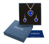 Collana donna oro bianco Swarovski Elements originale G4L cristalli cuore oceano