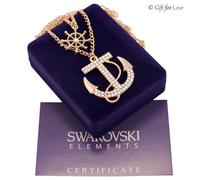 Collana donna oro Swarovski Elements originale G4L cristalli ancora timone stras