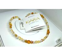 COLLANA DONNA PERLE CRISTALLI AMBRA E QUARZO KIARA CIELO VENEZIA,LUNGHEZZA 42 Cm