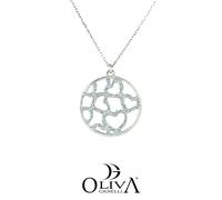 COLLANA DONNA PICCOLE GIOIE CUORE GLITTER ARGENTO 925