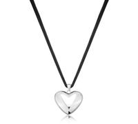 Sagapo Collana Choker Donna Velluto Nero Cuore Acciaio e Dorato SSE15 SSE16