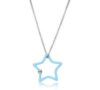 Collana Donna Sagapò Acciaio Stella Smalto Nero o Turchese Sagapo SVB05 SVB06