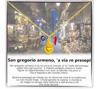 Collana Donna San Gregorio Armeno Città di Napoli Regalo per lei Finitura in Oro, Per Amanti della Tradizione Napoletana Partenopea - Cofanetto con DEDICA incluso (Collana Donna - San Gregorio Armeno)