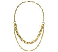 Collana Donna Schmuck Krone 2 Fili Catena Panzer Anker 925 Argento Dorato 45 cm