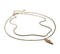 Collana doppia con ciondolo a forma di amore, gioiello da donna di stile spesso, squisito e versatile che può essere indossato insieme