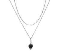 Collana Doppio Filo da Donna Ojos de Jana in Acciaio con Pendente Kokku
