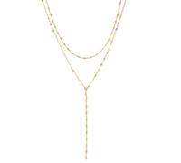 Collana dorata a doppio strato a forma di Y, collana lunga a strati semplice, squisita, alla moda, regalo di gioielli da donna