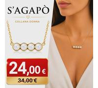 Collana Dorata Perle Donna Acciaio Sagapo Regalo Lei Elegante SMY02