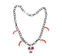 Collana Dorata Strana collana di Halloween Ch Oke Collana con ciondolo carino GHO St Face Acrilico Ch Oke cravatta Accessori di abbigliamento Festa di Halloween per donne e uomini (Black, 25.5X25.5cm)