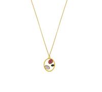 COLLANA D'ORO ALEGRIA | Disegnato da Carme Fàbregas | Collezione Alegria | Catena dorata con estensione che permette di allungarla | Nei toni del blu, rosa e terra