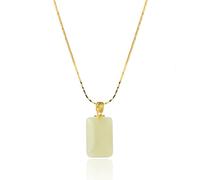 Collana d'oro con Ciondolo di Giada, Elegante Dono per Donne, Ideale per Amici, Moglie o Madre