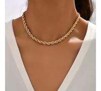 Collana d'oro per le donne collana a catena in oro grosso cubano corda fermacarte catena girocollo a strati delicato alla moda collane semplici gioielli per donne uomini autunno gioielli moda donna