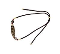 Collana Dzi in agata naturale con nove occhi che simboleggia il potere antico artigianato culturale ornamento del collo per l'uso quotidiano versatile accessorio spirituale, One Size, come descritto