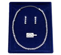 Collana e Orecchini pl. oro 18k Donna con Cristalli Zirconi Tennis Goccia 69/S