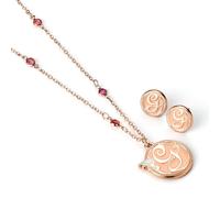 Collana E Orecchini Wicked Placcati Oro Rosa Glinda, Compleanno, Regalo