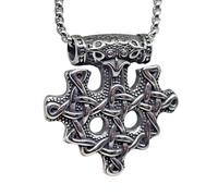 Collana e scatola croce corvo vichingo catena 24" ciondolo martello Hiddensee...