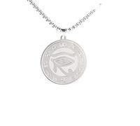 Collana Egitto L'occhio di Horus Pattern Runy Pattern a Pendente Non svanisce collane a Catena Lunga in Acciaio