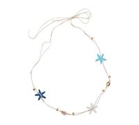 Collana elastica in vita con stelle marine e conchiglie di ispirazione marina, accessorio per le vacanze, per gli stili di vacanza, coordinazione, carino, per feste in spiaggia