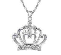 Collana Elegante a Sospensione Collana placcata Forma della Corona Imperiale, Colore: Colore Bianco: Bianco