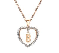 Collana Elegante a Sospensione per Ragazze Donne Strass con Lettere Iniziale collara di Alfabeto