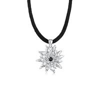 Collana Elli da donna con ciondolo stella alpina con cristalli in argento 925