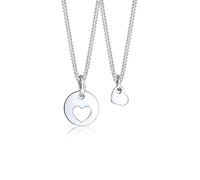 Elli Collana Donne Set Cuore Cut-Out Ciondolo Madre Bambino Amore in Argento Sterlino 925 Placcato Oro Rosa