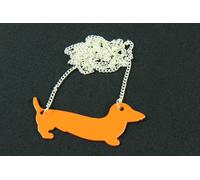 Collana Emaille Dackel 45Cm Miniblings Collana Cane Dachshund Emaillata