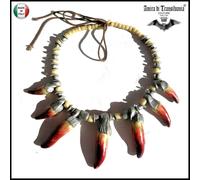 collana etnica tribale vintage zanne elefante bigiotteria donna gioiello antico