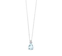 Collana FANTASIA GIROCOLLO ORO DIAMANTI ACQUAMARINA GOCCIA GLQ279 Comete Donna