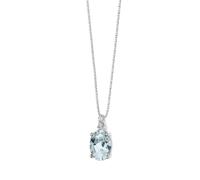 Collana FANTASIA GIROCOLLO ORO DIAMANTI ACQUAMARINA OVALE GLQ267 Comete Donna