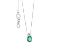Collana FANTASIA GIROCOLLO ORO DIAMANTI SMERALDO OVALE GLB1572 Comete Donna