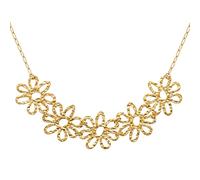 Collana fantasia in acciaio inossidabile dorato con motivi grandi fiori larghi, larghezza 45 cm, gioielli da donna alla moda primavera divertente moda