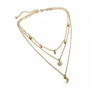 Collana Fashion Catene da Collo Gioielli Stelle e Luna Collana con Ciondolo a Strati Un Pezzo Abbigliamento Donna Accessori Regalo per la Mamma