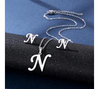 Collana Fashion Charm Worte Unisex Orello Gioielli Neck Gioielli Presente Presente In Acciaio Inossidabile Adatto Per Varie Occasioni Set Collana E Orecchini In Lettere D'argento E Orecchini