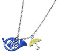 Collana Fashion New How I Met Your Mother Ombrello Giallo Blu Corno francese Collana con ciondolo per mamma Festa della mamma Amore genuino Regalo gioielli Moda Collana con ciondolo Regalo per uomo Do