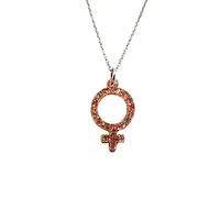 Collana Femminile Per Donne Transgender Rosa Glitter Acrilico Charm UK