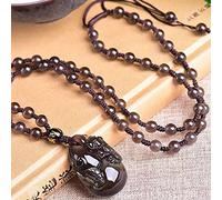 collana Feng Shui Guarigione Collana di Cristallo 7A Fortunato Pixiu Wu Lou Collana Equilibrio Fascino Arcobaleno Naturale Occhio Ossidiana Ricchezza Amuleto Attrarre Prosperità Amore Fortuna Denaro,