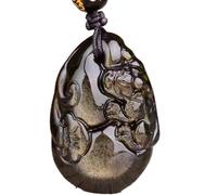 collana Feng Shui Guarigione Collana di Cristallo Fortunato Wu Lou Pi Xiu Fascino Collana Equilibrio Ossidiana Dorata Naturale Ricchezza Amuleto Attrarre Prosperità Amore Fortuna Denaro, Corda Ordinar