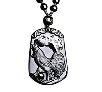 collana Feng Shui Guarigione Collana di Cristallo Fortunato Zodiaco Animali Charm Collana di Equilibrio Collana di Ossidiana Naturale for Natarl Anno Ricchezza Amuleto Attrarre Prosperità Amore Fortun