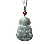 collana Feng Shui Guarigione Collana di Giada Fortunato Buddha che Ride Dea della Misericordia Collana con Fascino Equilibrio Smeraldo Naturale Catena di Perline di Giadeite Attrarre Prosperità Amore