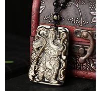 Collana Feng Shui Healing Crystal Collana 7A Lucky Kwan Kung Charm Guan Gong Balance Collana Oro Naturale Collana di Ossidiana Ricchezza Amuleto Attrarre Prosperità Amore Fortuna Soldi, Corda (Color