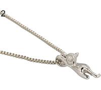 Collana fine per Ragazze, Gioielli in Argento Sterling con Ciondolo a Forma di Gatto Che Salta Adorabile - opachi Lovely And Attractive