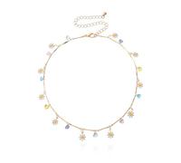Collana floreale femminile - ciondolo di margherita multicolore vibrante sulla catena delicata, regalo di gioielli in collarbone del festival estivo Boho Choker
